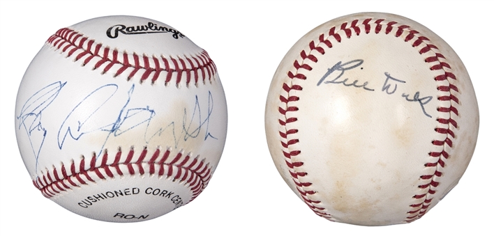 Legendary Catchers Bill Dickey And Roy Campanella Single Signed Baseballs Lot Of 2 (PSA/DNA & JSA)
